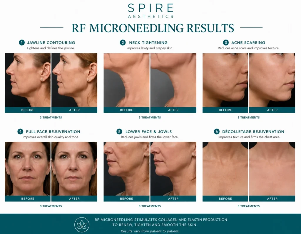 RF Microneedling Skin tightening Midlands  results